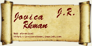Jovica Rkman vizit kartica